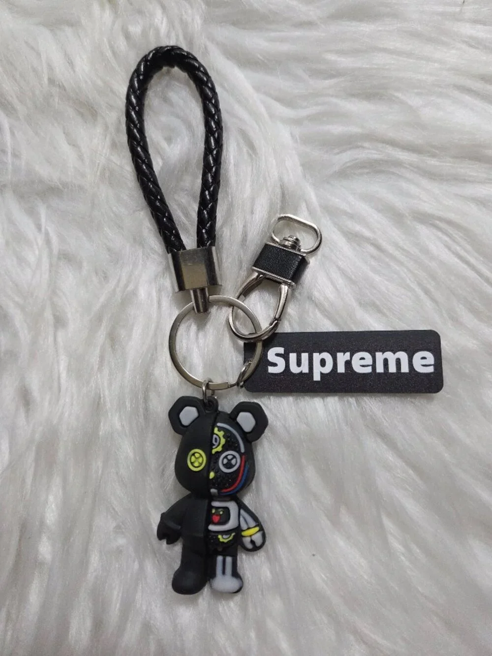 Cyborg Bear Design Keychain